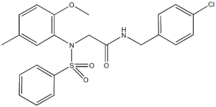 N-(4-chlorobenzyl)-2-[2-methoxy-5-methyl(phenylsulfonyl)anilino]acetamide Structure