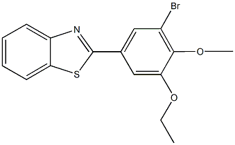 2-(3-bromo-5-ethoxy-4-methoxyphenyl)-1,3-benzothiazole Structure