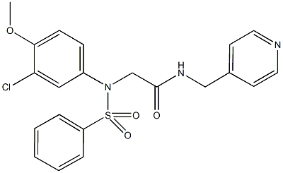 2-[3-chloro-4-methoxy(phenylsulfonyl)anilino]-N-(4-pyridinylmethyl)acetamide Structure