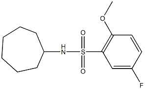 N-cycloheptyl-5-fluoro-2-methoxybenzenesulfonamide 구조식 이미지