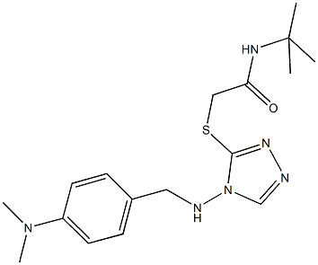 N-(tert-butyl)-2-[(4-{[4-(dimethylamino)benzyl]amino}-4H-1,2,4-triazol-3-yl)sulfanyl]acetamide 구조식 이미지