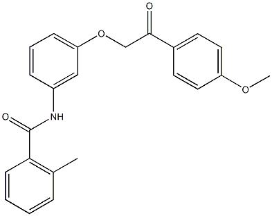 N-{3-[2-(4-methoxyphenyl)-2-oxoethoxy]phenyl}-2-methylbenzamide 구조식 이미지