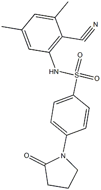 N-(2-cyano-3,5-dimethylphenyl)-4-(2-oxo-1-pyrrolidinyl)benzenesulfonamide Structure