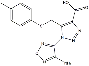 1-(4-amino-1,2,5-oxadiazol-3-yl)-5-{[(4-methylphenyl)thio]methyl}-1H-1,2,3-triazole-4-carboxylicacid Structure