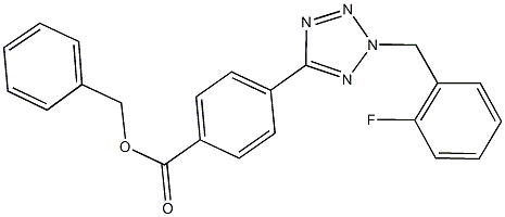 benzyl 4-[2-(2-fluorobenzyl)-2H-tetraazol-5-yl]benzoate 구조식 이미지