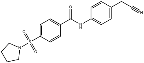 N-[4-(cyanomethyl)phenyl]-4-(1-pyrrolidinylsulfonyl)benzamide 구조식 이미지