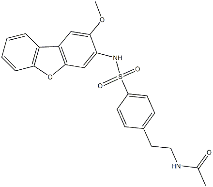 N-[2-(4-{[(2-methoxydibenzo[b,d]furan-3-yl)amino]sulfonyl}phenyl)ethyl]acetamide Structure