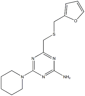 4-{[(2-furylmethyl)sulfanyl]methyl}-6-(1-piperidinyl)-1,3,5-triazin-2-ylamine Structure