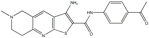 N-(4-acetylphenyl)-3-amino-6-methyl-5,6,7,8-tetrahydrothieno[2,3-b][1,6]naphthyridine-2-carboxamide 구조식 이미지