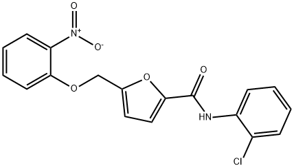 N-(2-chlorophenyl)-5-({2-nitrophenoxy}methyl)-2-furamide Structure