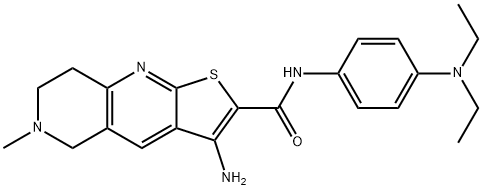 3-amino-N-[4-(diethylamino)phenyl]-6-methyl-5,6,7,8-tetrahydrothieno[2,3-b][1,6]naphthyridine-2-carboxamide 구조식 이미지