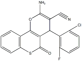 2-amino-4-(2-chloro-6-fluorophenyl)-5-oxo-4H,5H-thiochromeno[4,3-b]pyran-3-carbonitrile Structure