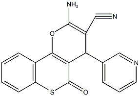 2-amino-5-oxo-4-(3-pyridinyl)-4H,5H-thiochromeno[4,3-b]pyran-3-carbonitrile Structure