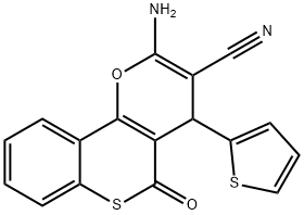 2-amino-5-oxo-4-(2-thienyl)-4H,5H-thiochromeno[4,3-b]pyran-3-carbonitrile 구조식 이미지