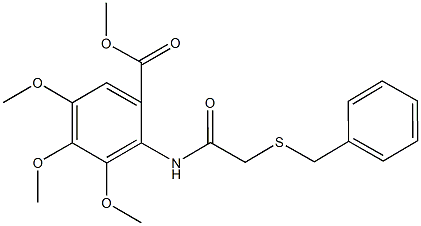 methyl 2-{[(benzylsulfanyl)acetyl]amino}-3,4,5-trimethoxybenzoate Structure