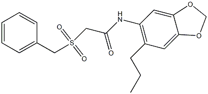 2-(benzylsulfonyl)-N-(6-propyl-1,3-benzodioxol-5-yl)acetamide 구조식 이미지