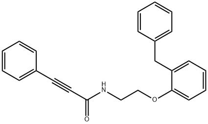 N-[2-(2-benzylphenoxy)ethyl]-3-phenyl-2-propynamide Structure