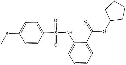 cyclopentyl 2-({[4-(methylsulfanyl)phenyl]sulfonyl}amino)benzoate Structure