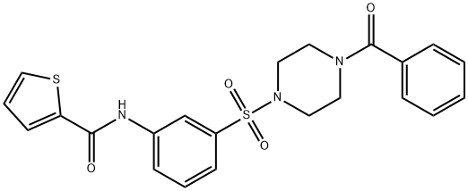 N-{3-[(4-benzoyl-1-piperazinyl)sulfonyl]phenyl}-2-thiophenecarboxamide Structure