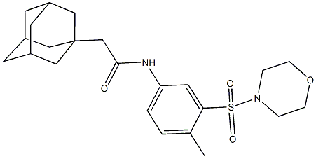 2-(1-adamantyl)-N-[4-methyl-3-(4-morpholinylsulfonyl)phenyl]acetamide 구조식 이미지