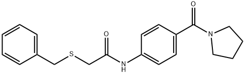 2-(benzylsulfanyl)-N-[4-(1-pyrrolidinylcarbonyl)phenyl]acetamide Structure