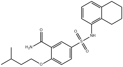 2-(isopentyloxy)-5-[(5,6,7,8-tetrahydro-1-naphthalenylamino)sulfonyl]benzamide Structure