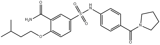 2-(isopentyloxy)-5-{[4-(1-pyrrolidinylcarbonyl)anilino]sulfonyl}benzamide Structure