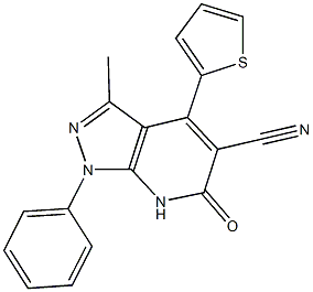 3-methyl-6-oxo-1-phenyl-4-(2-thienyl)-6,7-dihydro-1H-pyrazolo[3,4-b]pyridine-5-carbonitrile Structure