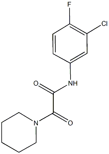 N-(3-chloro-4-fluorophenyl)-2-oxo-2-(1-piperidinyl)acetamide 구조식 이미지