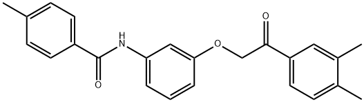 N-{3-[2-(3,4-dimethylphenyl)-2-oxoethoxy]phenyl}-4-methylbenzamide 구조식 이미지