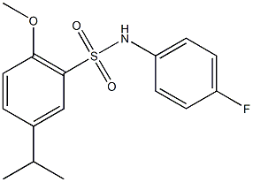 N-(4-fluorophenyl)-5-isopropyl-2-methoxybenzenesulfonamide 구조식 이미지