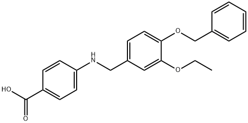 4-{[4-(benzyloxy)-3-ethoxybenzyl]amino}benzoicacid Structure