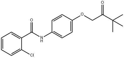 2-chloro-N-[4-(3,3-dimethyl-2-oxobutoxy)phenyl]benzamide 구조식 이미지