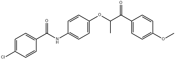 4-chloro-N-{4-[2-(4-methoxyphenyl)-1-methyl-2-oxoethoxy]phenyl}benzamide Structure
