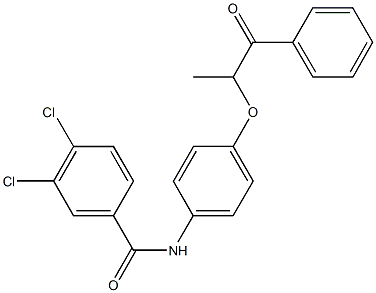 3,4-dichloro-N-[4-(1-methyl-2-oxo-2-phenylethoxy)phenyl]benzamide 구조식 이미지