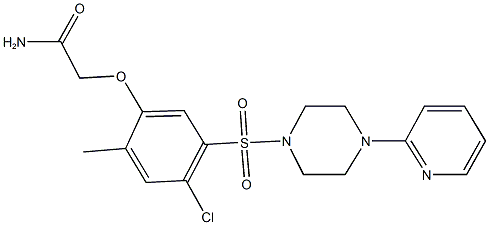 2-(4-chloro-2-methyl-5-{[4-(2-pyridinyl)-1-piperazinyl]sulfonyl}phenoxy)acetamide Structure