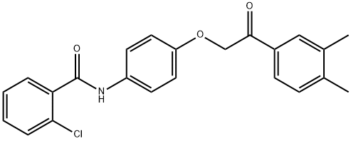 2-chloro-N-{4-[2-(3,4-dimethylphenyl)-2-oxoethoxy]phenyl}benzamide Structure