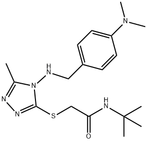 N-(tert-butyl)-2-[(4-{[4-(dimethylamino)benzyl]amino}-5-methyl-4H-1,2,4-triazol-3-yl)sulfanyl]acetamide Structure