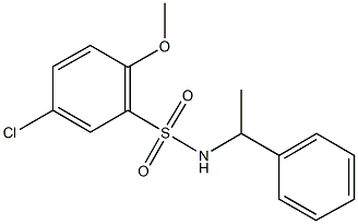 5-chloro-2-methoxy-N-(1-phenylethyl)benzenesulfonamide Structure