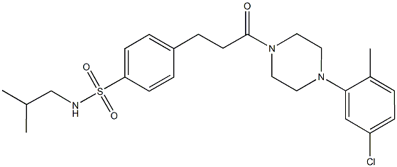 4-{3-[4-(5-chloro-2-methylphenyl)-1-piperazinyl]-3-oxopropyl}-N-isobutylbenzenesulfonamide Structure
