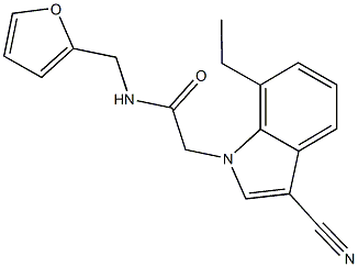 2-(3-cyano-7-ethyl-1H-indol-1-yl)-N-(2-furylmethyl)acetamide Structure