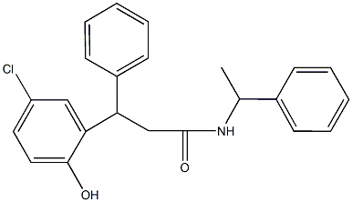 3-(5-chloro-2-hydroxyphenyl)-3-phenyl-N-(1-phenylethyl)propanamide Structure