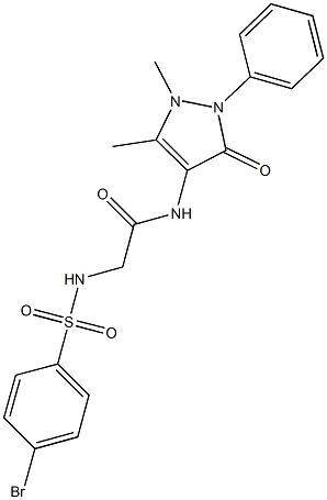 2-{[(4-bromophenyl)sulfonyl]amino}-N-(1,5-dimethyl-3-oxo-2-phenyl-2,3-dihydro-1H-pyrazol-4-yl)acetamide Structure