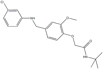 N-(tert-butyl)-2-{4-[(3-chloroanilino)methyl]-2-methoxyphenoxy}acetamide Structure