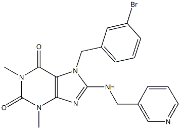 7-(3-bromobenzyl)-1,3-dimethyl-8-[(3-pyridinylmethyl)amino]-3,7-dihydro-1H-purine-2,6-dione 구조식 이미지