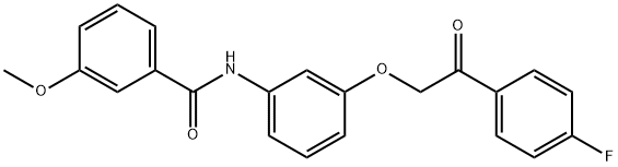 N-{3-[2-(4-fluorophenyl)-2-oxoethoxy]phenyl}-3-methoxybenzamide 구조식 이미지