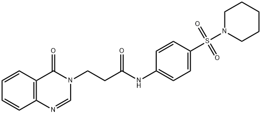 3-(4-oxo-3(4H)-quinazolinyl)-N-[4-(1-piperidinylsulfonyl)phenyl]propanamide 구조식 이미지