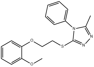 3-{[2-(2-methoxyphenoxy)ethyl]sulfanyl}-5-methyl-4-phenyl-4H-1,2,4-triazole Structure