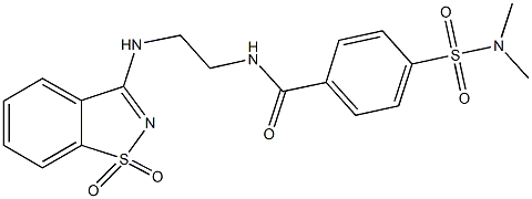 4-[(dimethylamino)sulfonyl]-N-{2-[(1,1-dioxido-1,2-benzisothiazol-3-yl)amino]ethyl}benzamide Structure