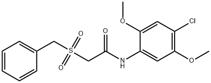 2-(benzylsulfonyl)-N-(4-chloro-2,5-dimethoxyphenyl)acetamide Structure